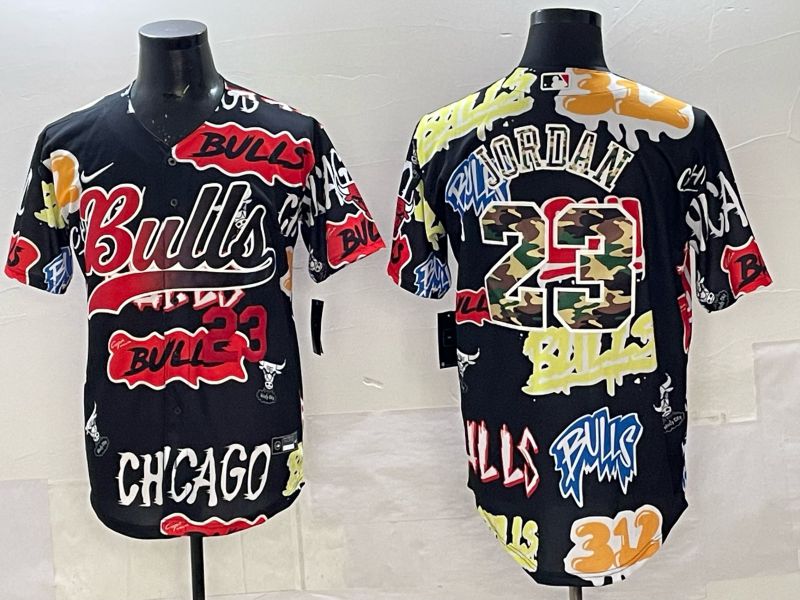 Men Chicago Bulls Nike #23 Jordan black NBA 2025 Jersey style 09